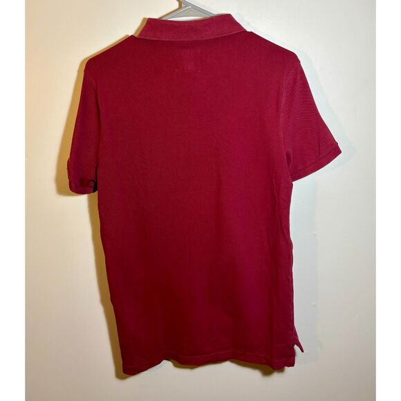 Abercrombie & Fitch Men’s Polo Shirt Red Short Sleeve Moose Logo Size M Medium - Picture 4 of 4